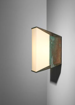 Lampada da parete svedese per esterni in rame patinato 1960 Bo Raman, G781