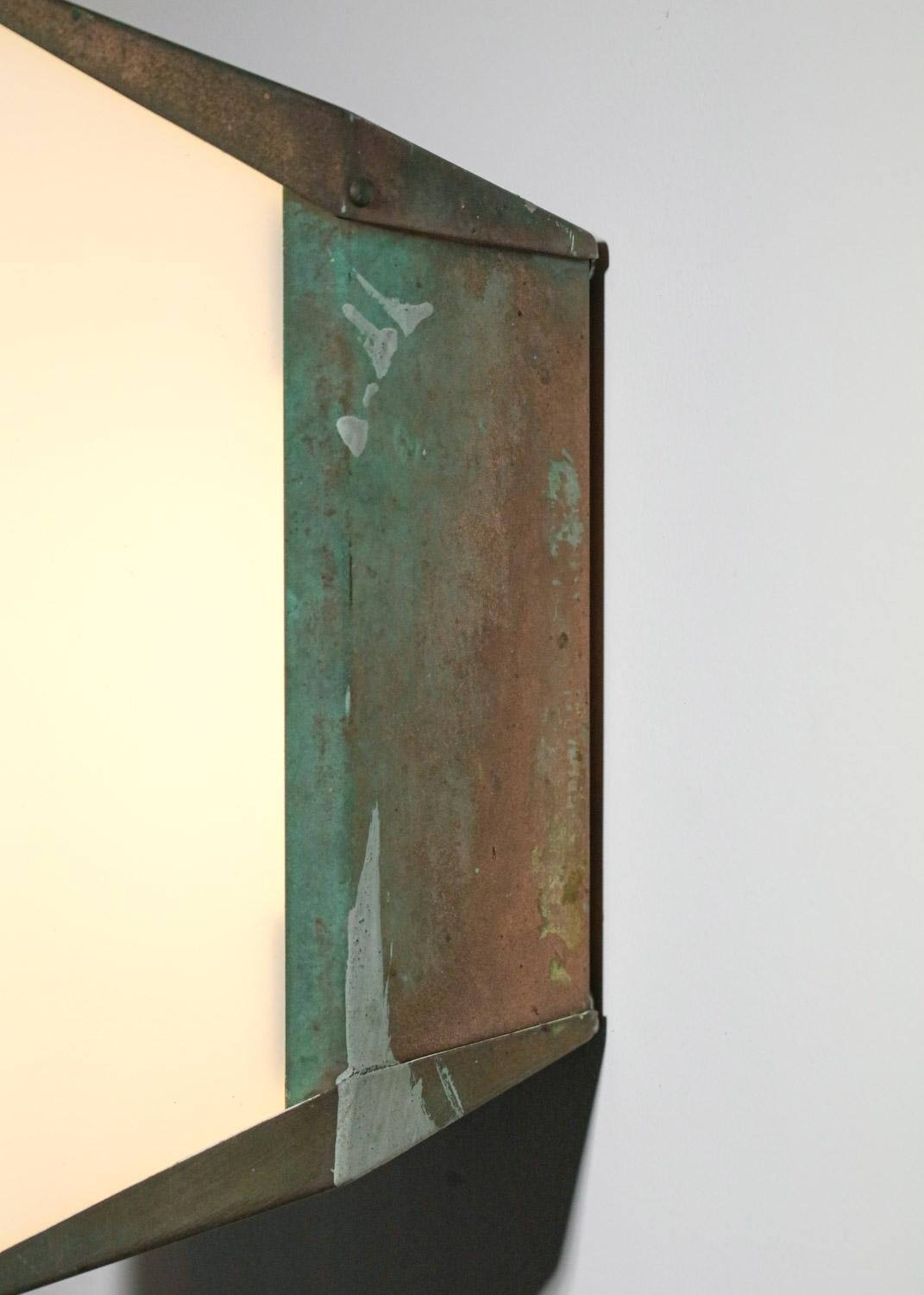Swedish Outdoor Wall Lamp in Patinated Copper 1960s Bo Raman, G781 In Fair Condition In Lyon, FR