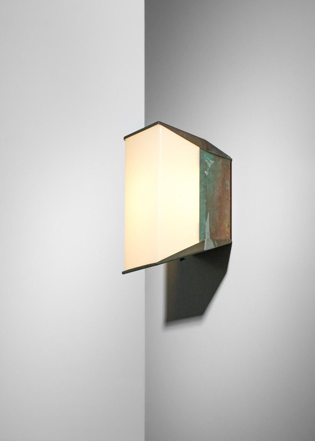 Mid-20th Century Swedish Outdoor Wall Lamp in Patinated Copper 1960s Bo Raman, G781