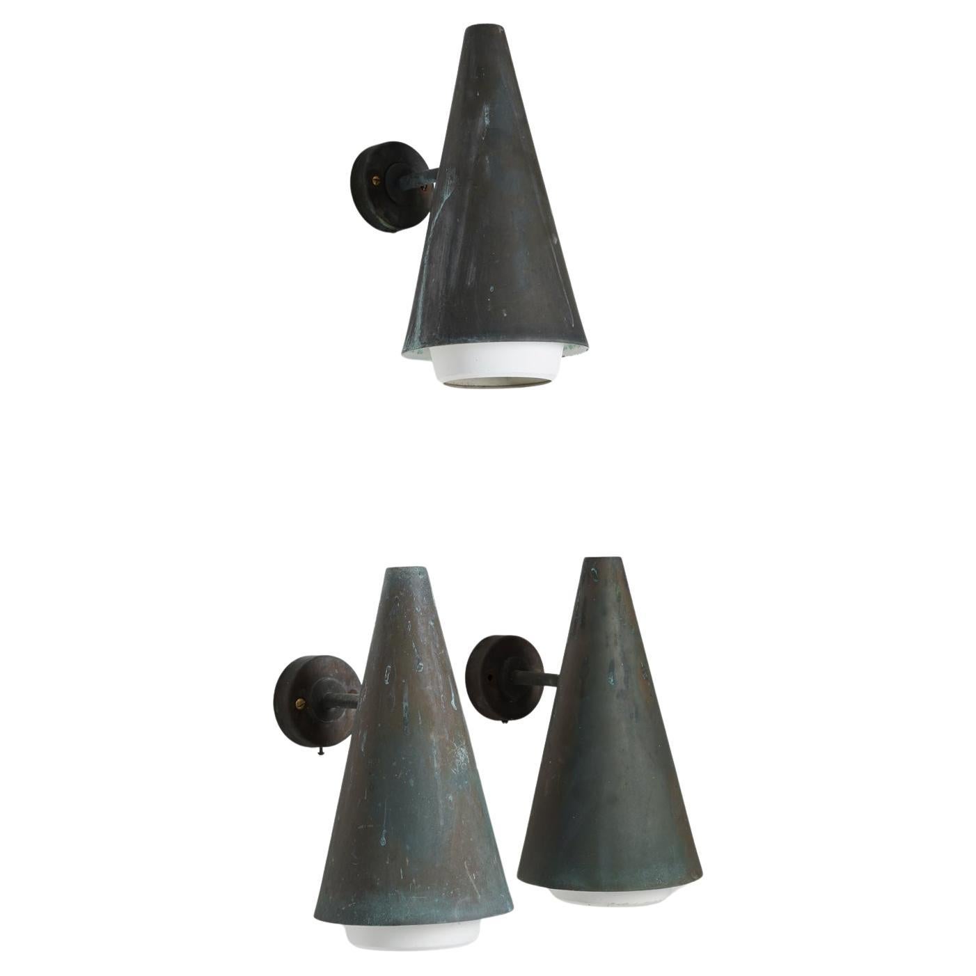 Swedish Outdoor Wall Lamps in Copper by Hans-Agne Jakobsson For Sale