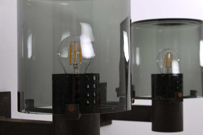 Swedish Outdoor Wall Lamps in Glass and Metal, 1960s For Sale 2