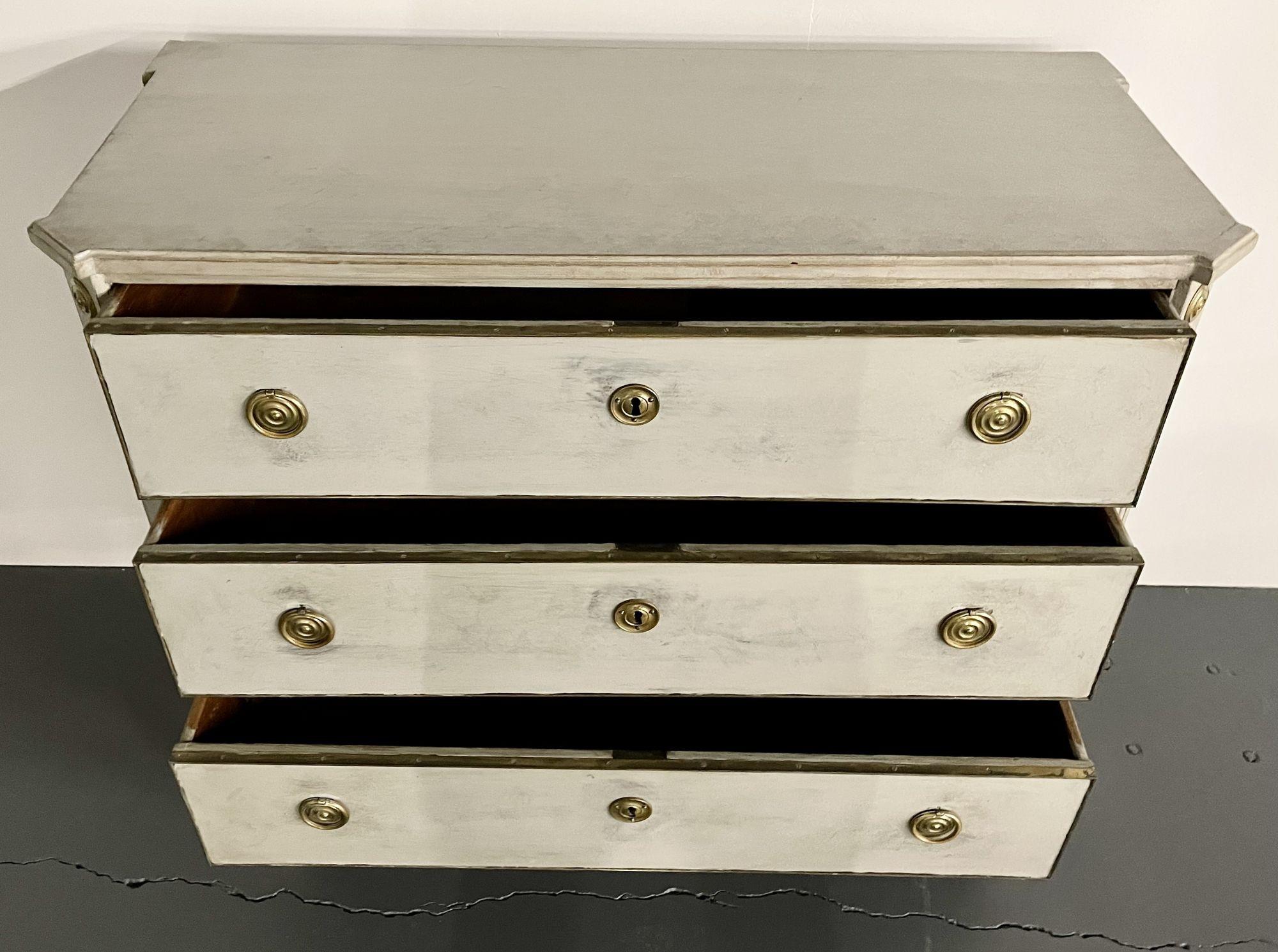 Swedish Paint Decorated Gustavian Chest / Commode, Bronze Mounted, 19th Century 5