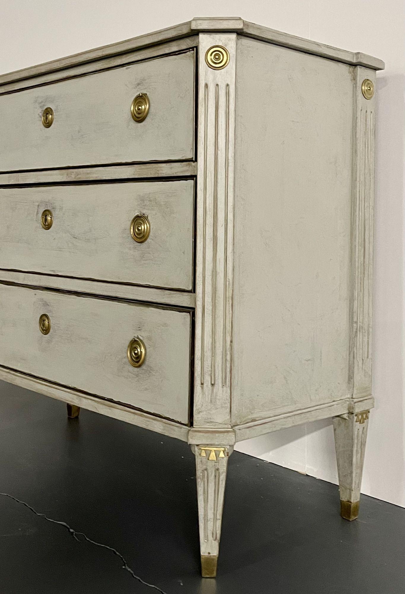 Swedish Paint Decorated Gustavian Chest / Commode, Bronze Mounted, 19th Century 3