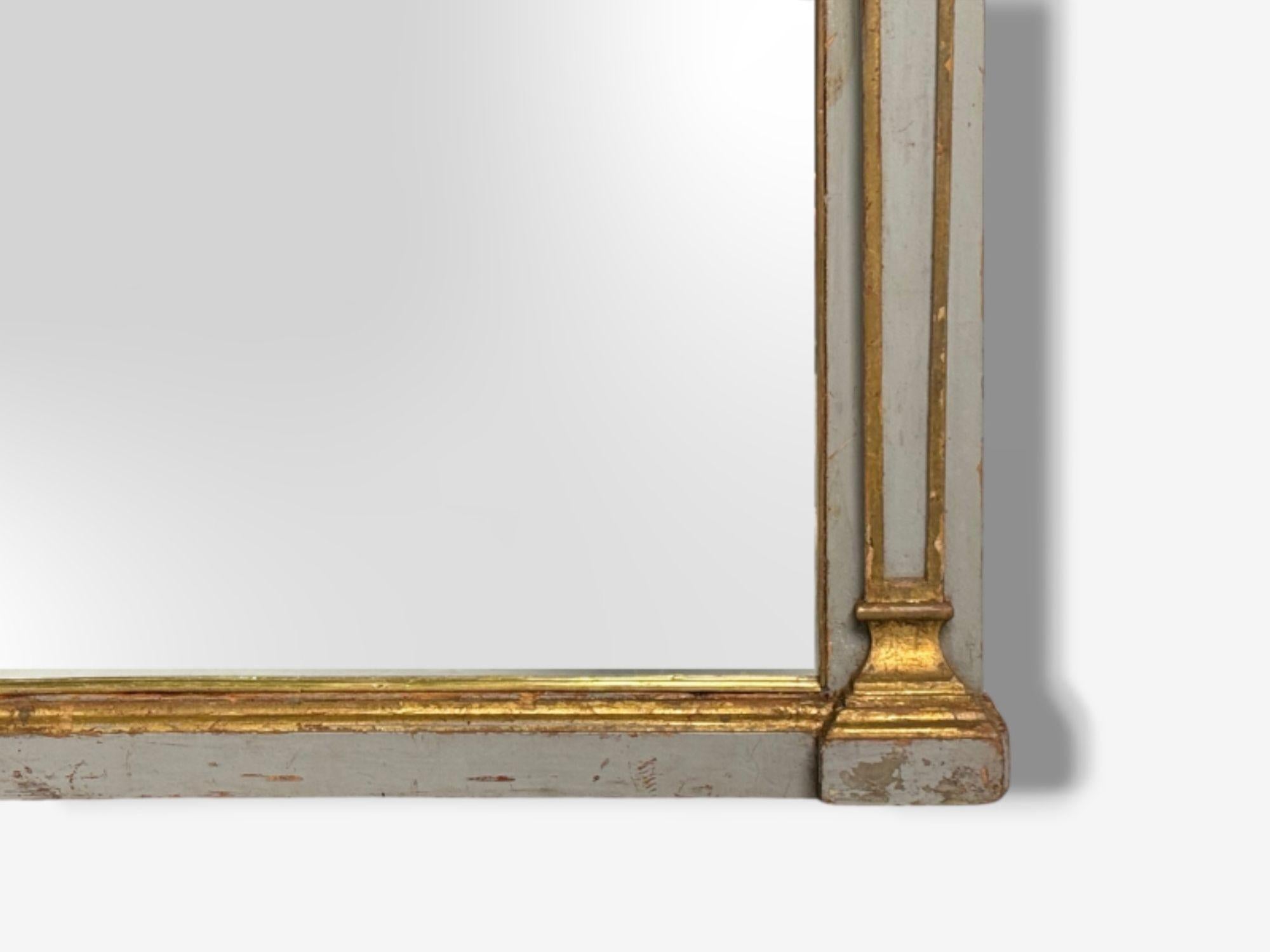 Swedish Paint Decorated, Parcel-Gilt, Large Wall Mirror, France, 19th c. For Sale 2
