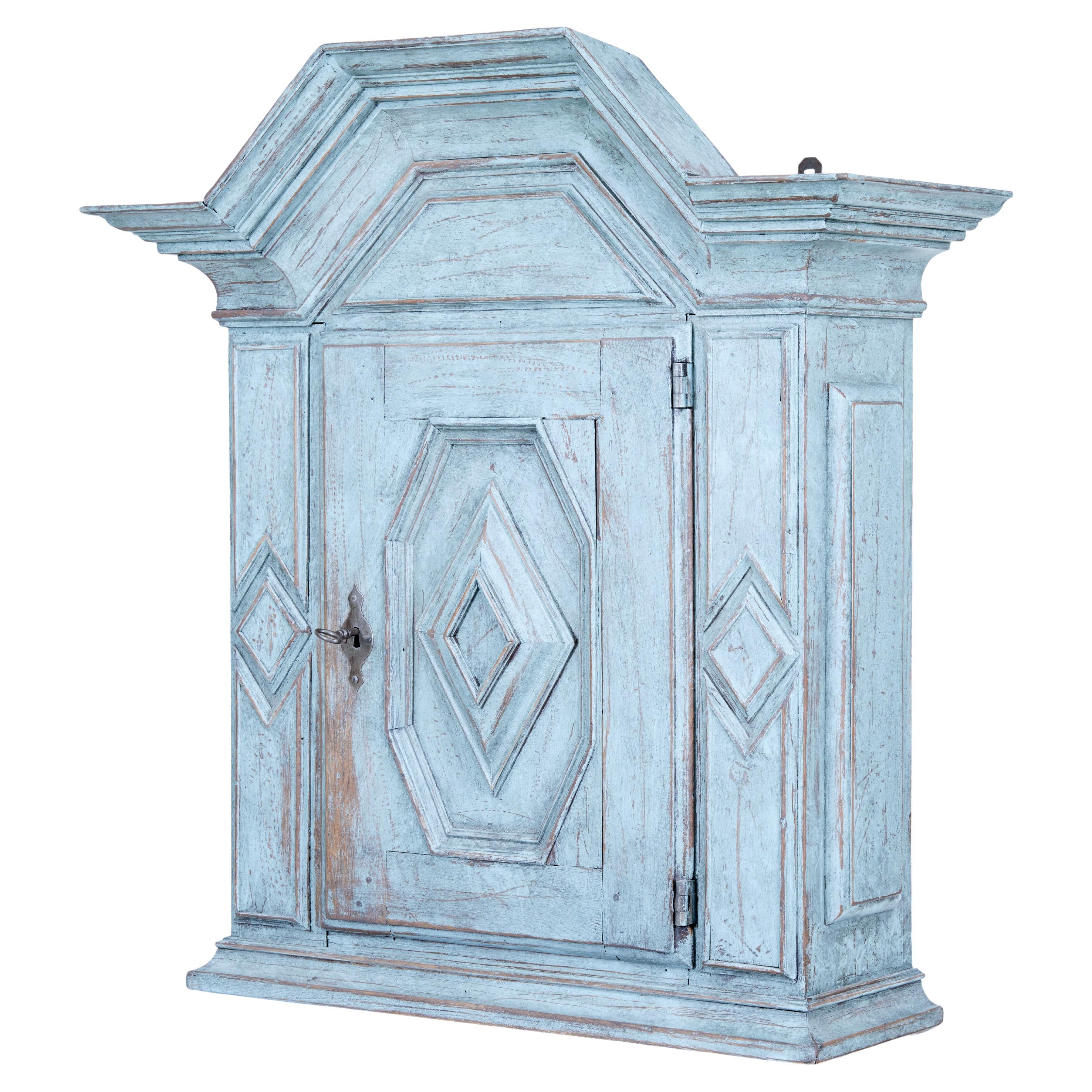 Swedish Painted 19th Century Oak Wall Cabinet