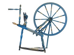 Swedish painted 19th century spinning wheel