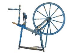 Swedish painted 19th century spinning wheel