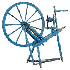 Antique Swedish Painted 19th Century Spinning Wheel