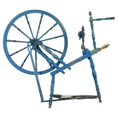 Swedish painted 19th century spinning wheel