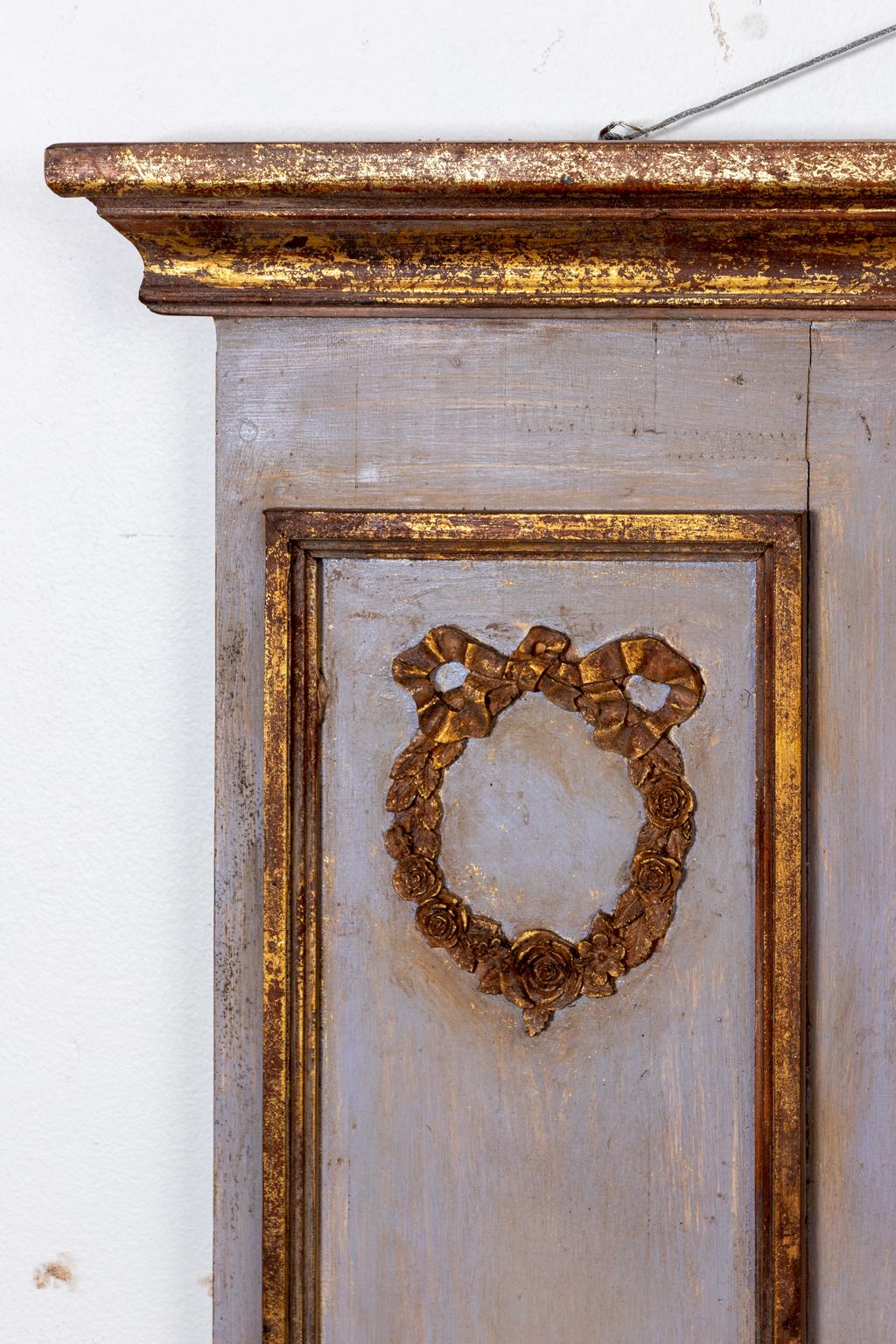 Gustavian Swedish Painted and Decorated Mirror with Laurel Wreath Motifs For Sale