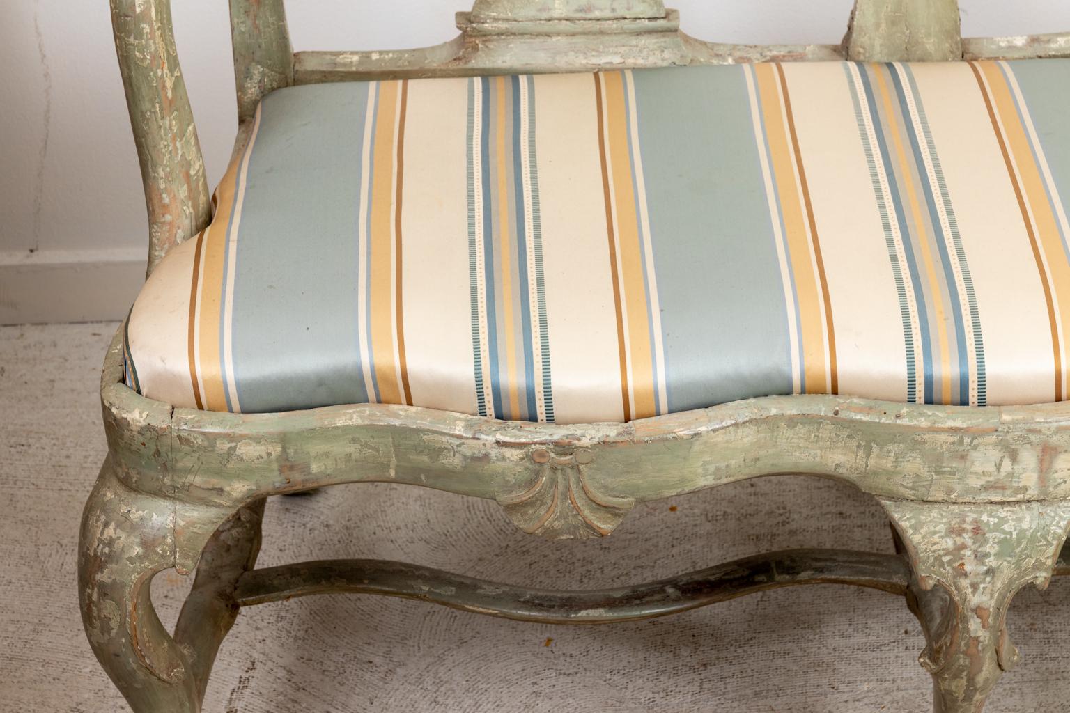 Gustavian Swedish Painted Bench For Sale