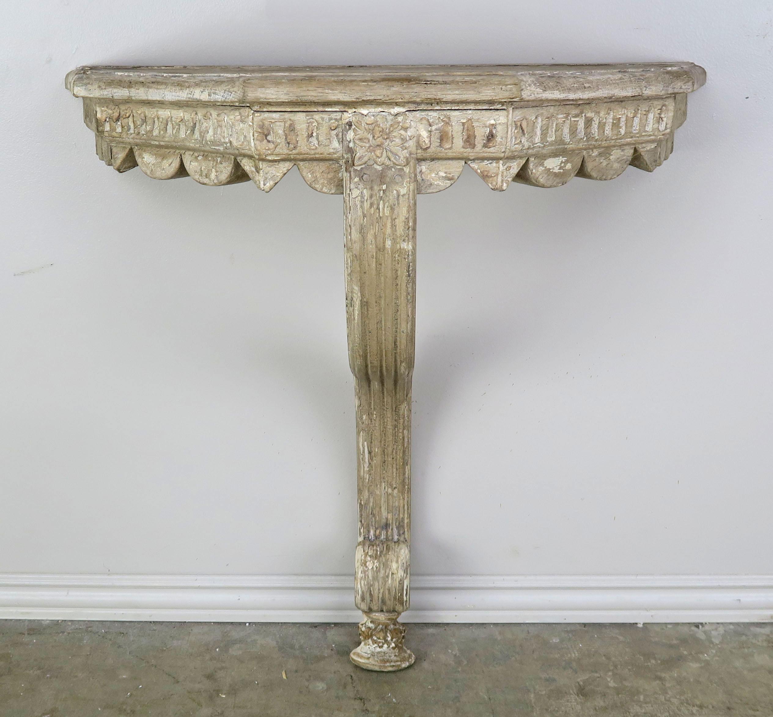 Swedish Painted Carved Wood Console Table, circa 1930s 4