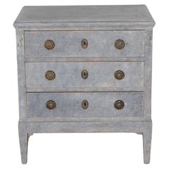 Swedish Painted Chest of Drawers in Grey-Blue, circa 1920