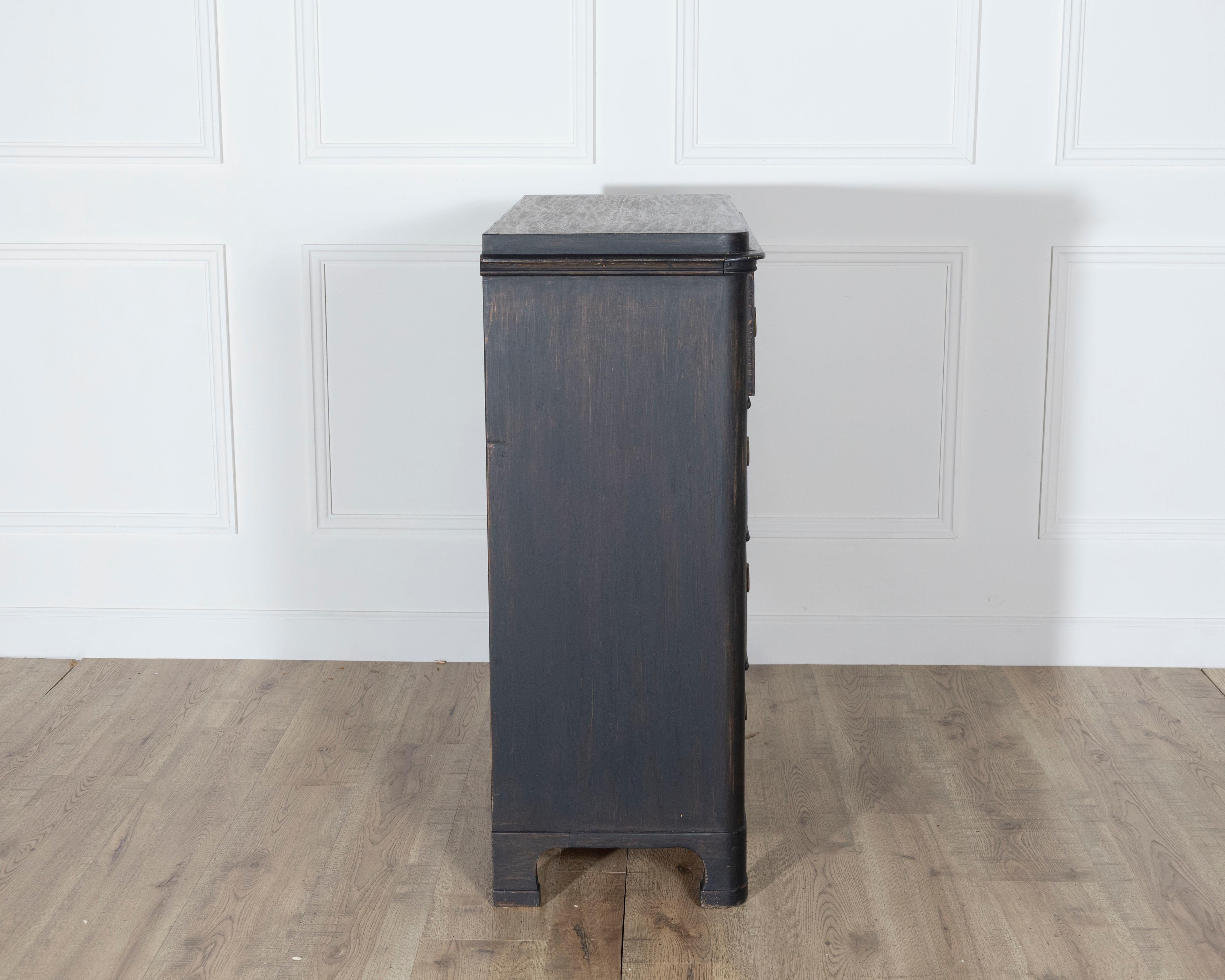 19th Century Swedish Painted Chest of Drawers with Brass Hardware, circa 1860 For Sale