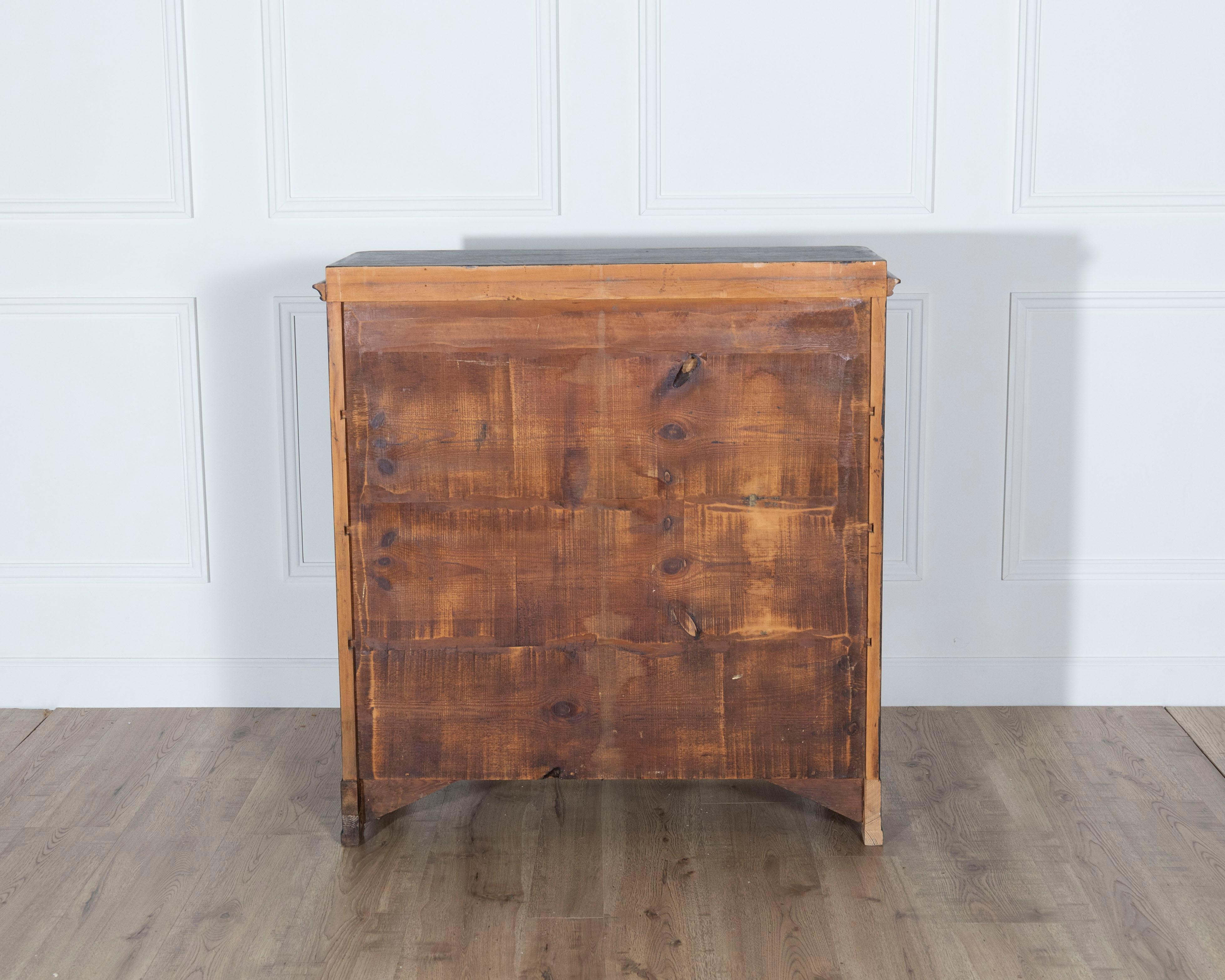Pine Swedish Painted Chest of Drawers with Brass Hardware, circa 1860 For Sale