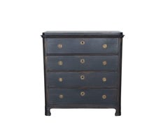 Swedish Painted Chest of Drawers with Brass Hardware, circa 1860