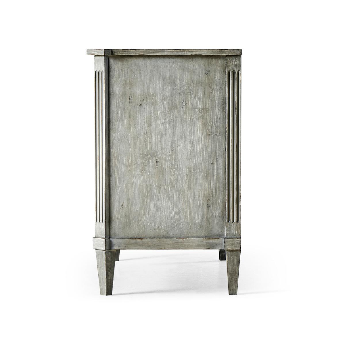 Neoclassical Swedish Painted Commode, Antiqued Grey For Sale