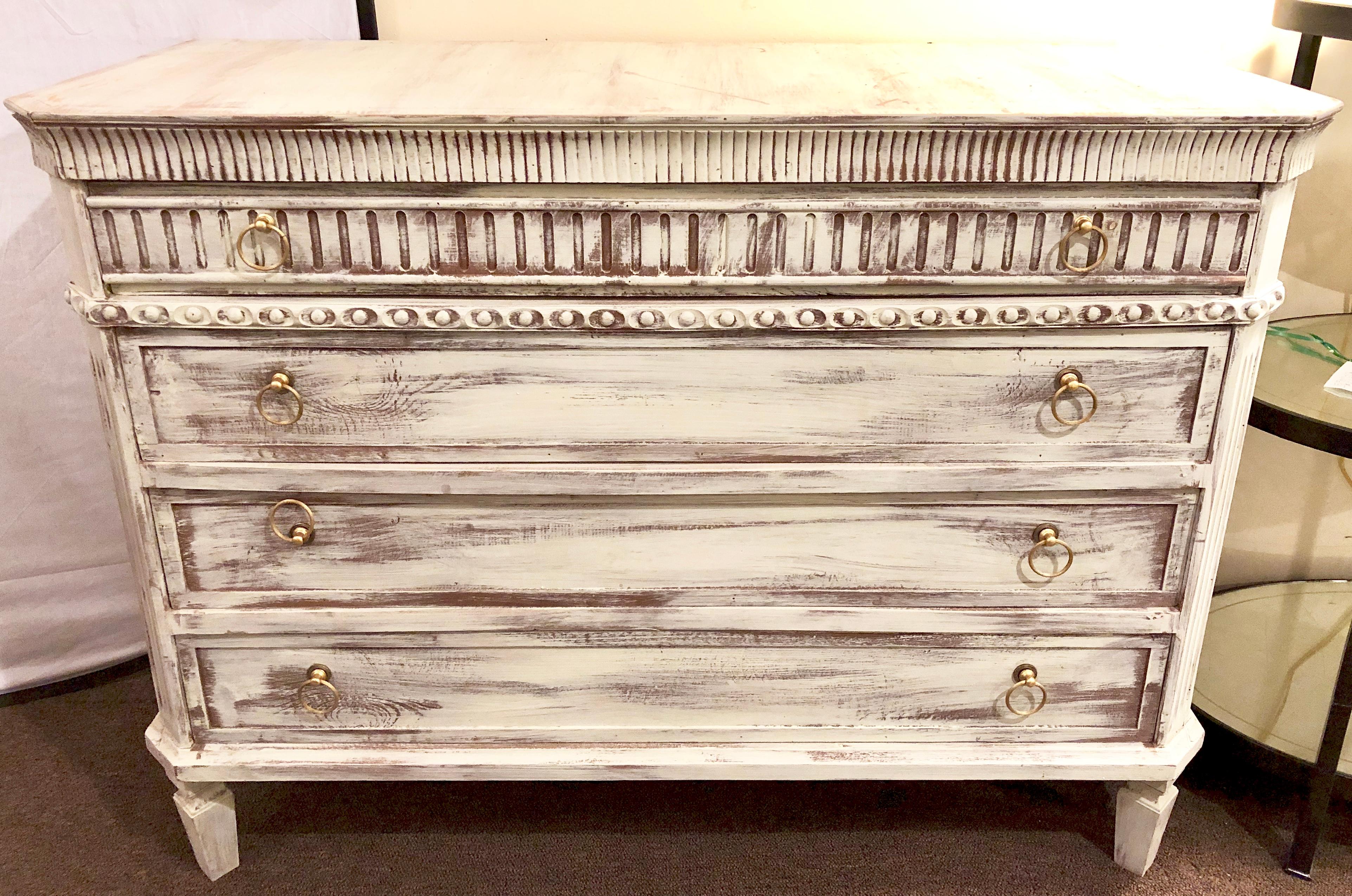 distressed white nightstands