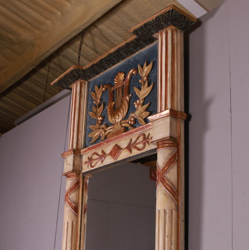 Swedish Painted Console Table and Mirror For Sale 3
