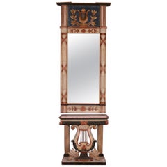 Swedish Painted Console Table and Mirror