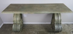 Swedish Painted Console Table with Antique Corbel Bases