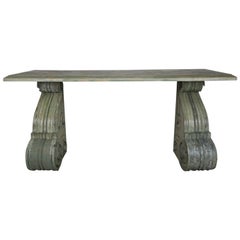 Swedish Painted Console Table with Antique Corbel Bases