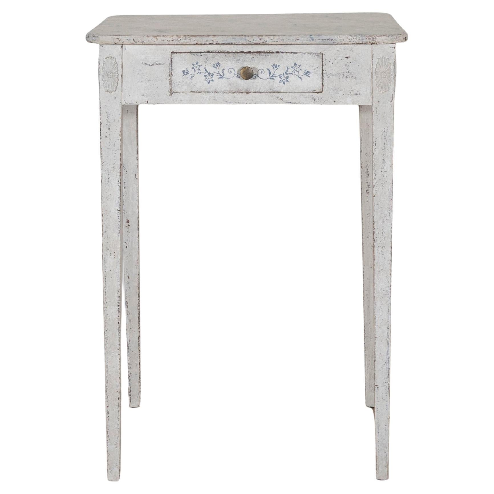 Schwedischer bemalter Konsolentisch mit Schublade, um 1880 im Angebot