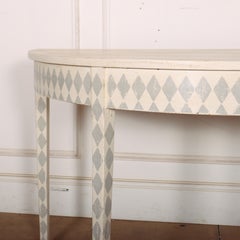 Swedish Painted Demi-lune Console Table
