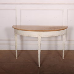Swedish Painted Demi-Lune Console Table