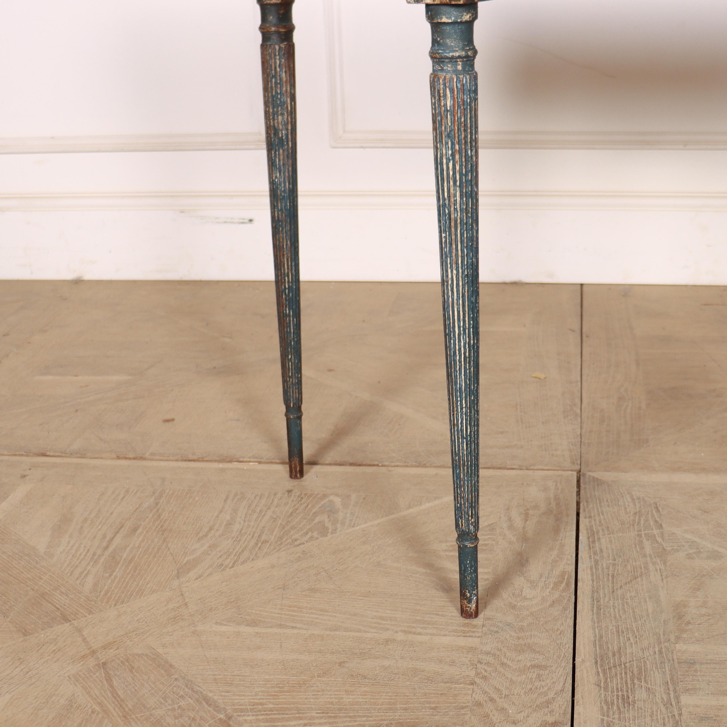 Pine Swedish Painted Demi-lune Console Table For Sale