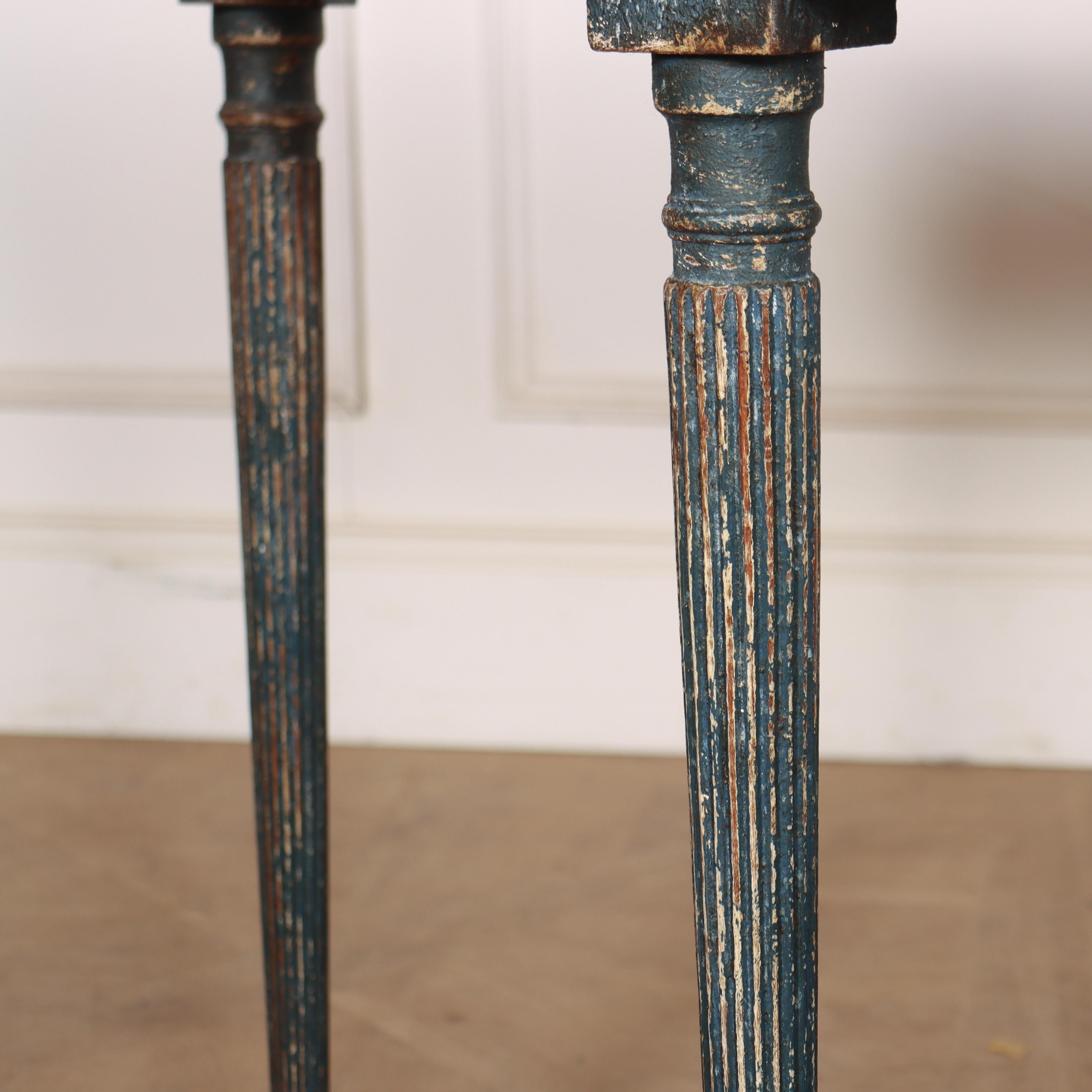 Swedish Painted Demi-lune Console Table For Sale 1