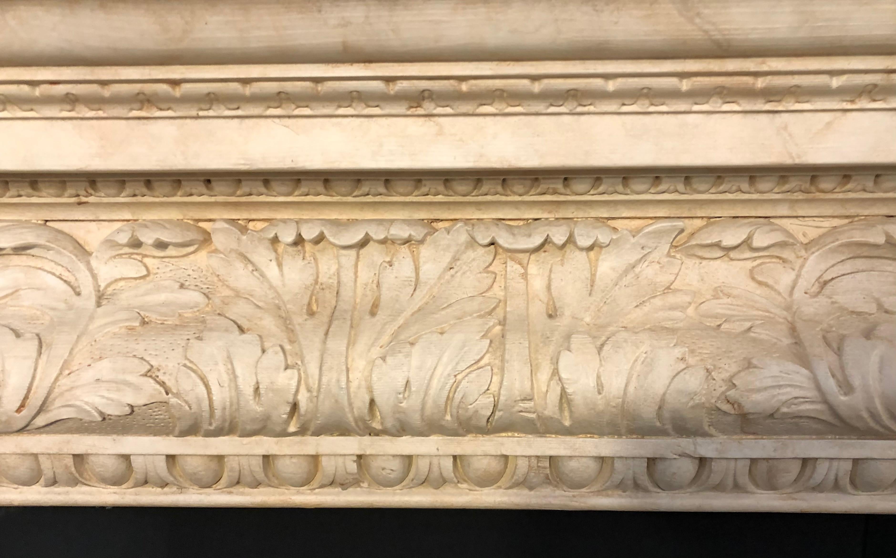 Swedish Painted and Distressed Decorated Fire Surround in Faux Marble Finish For Sale 1