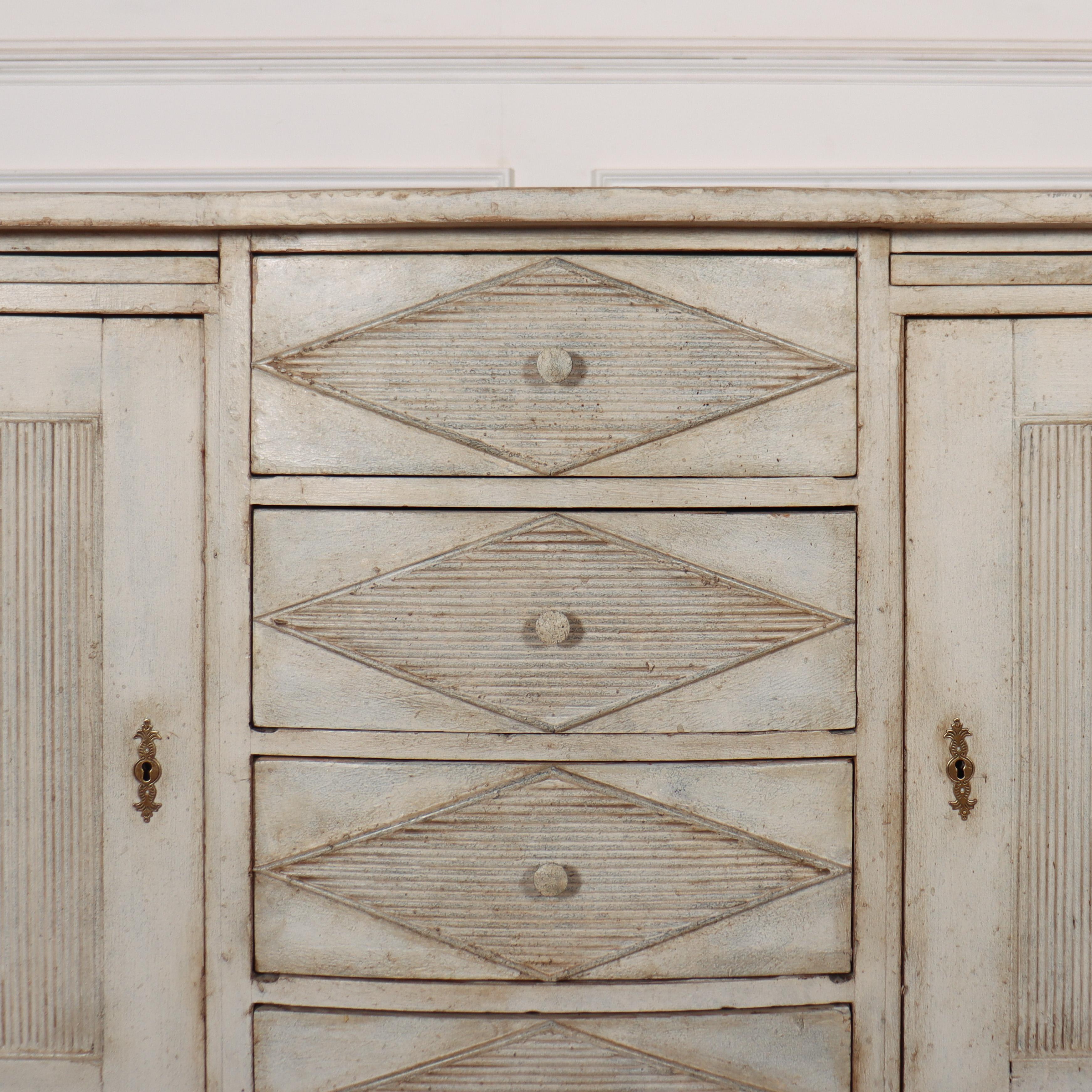 Pine Swedish Painted Enfilade For Sale