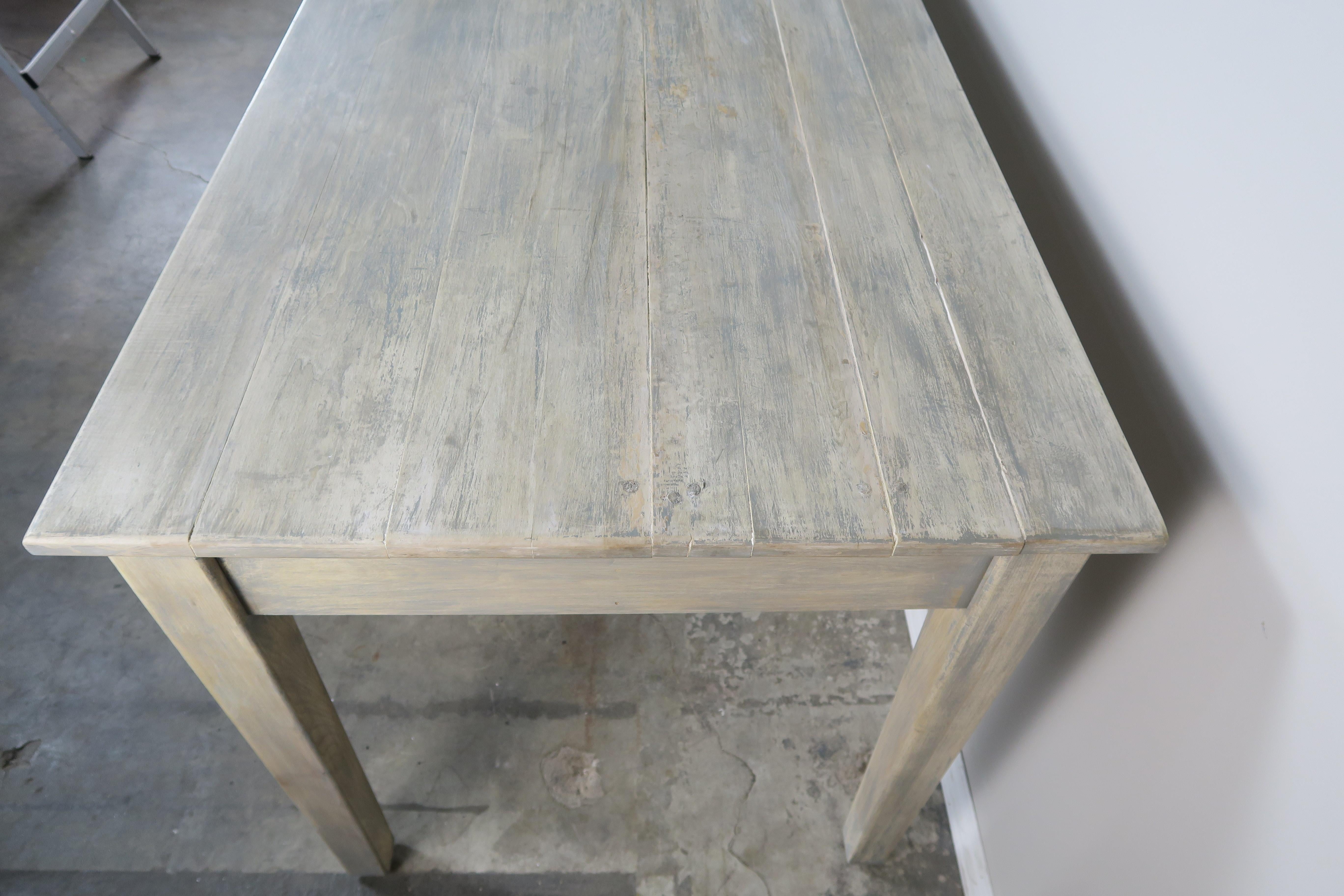 Swedish Painted Farm Table, circa 1900 In Distressed Condition In Los Angeles, CA