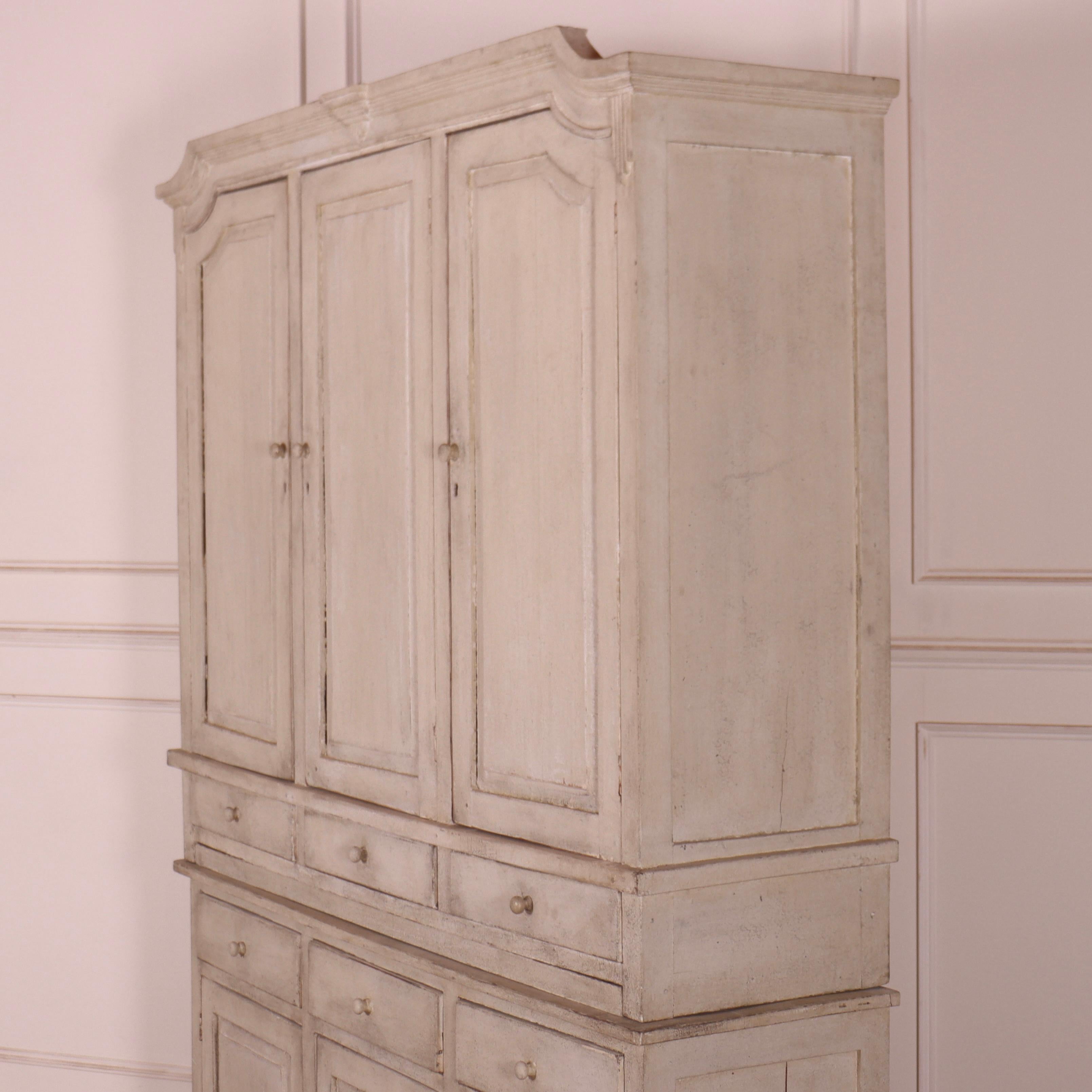 19th Century Swedish Painted Housekeepers Cupboard For Sale