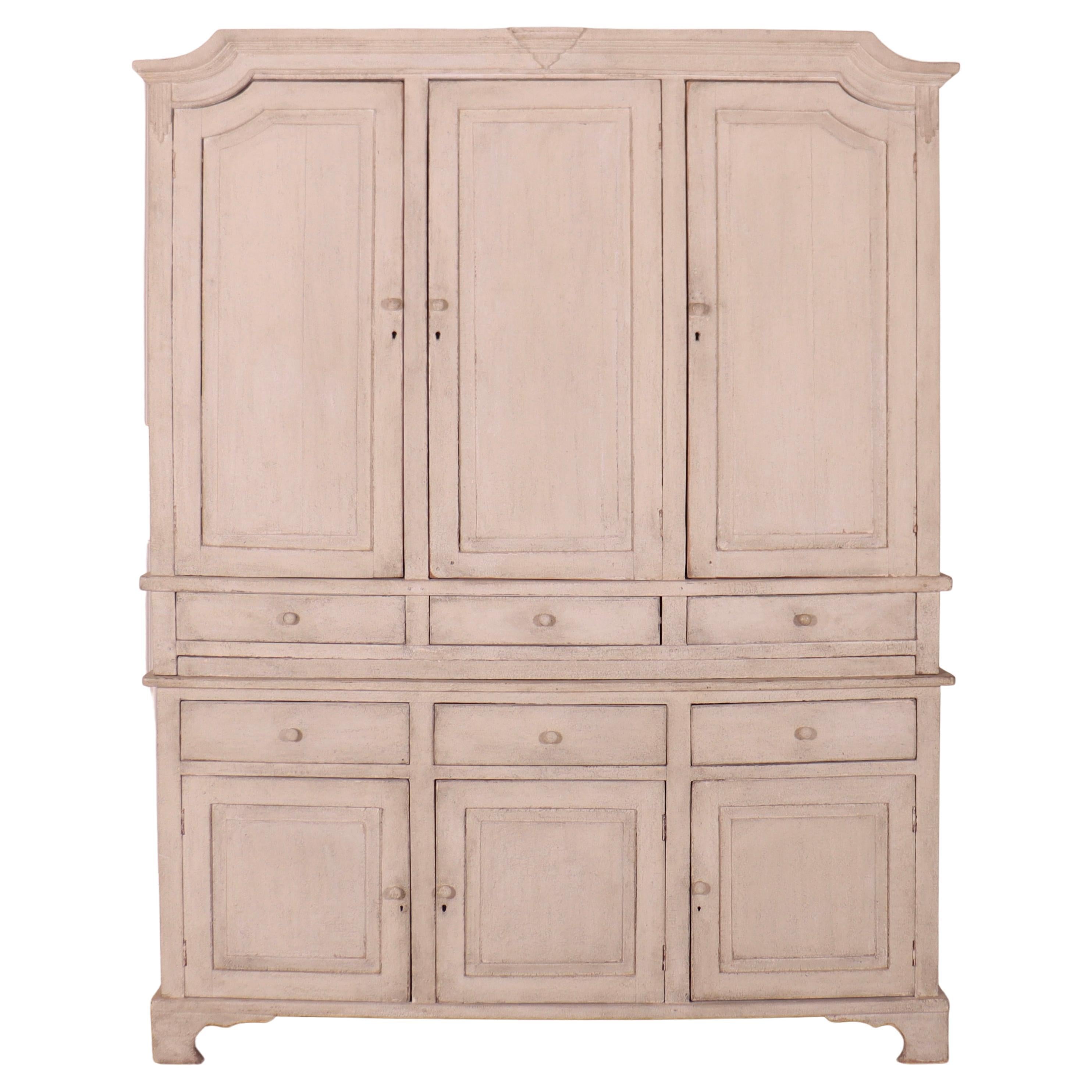 Swedish Painted Housekeepers Cupboard For Sale