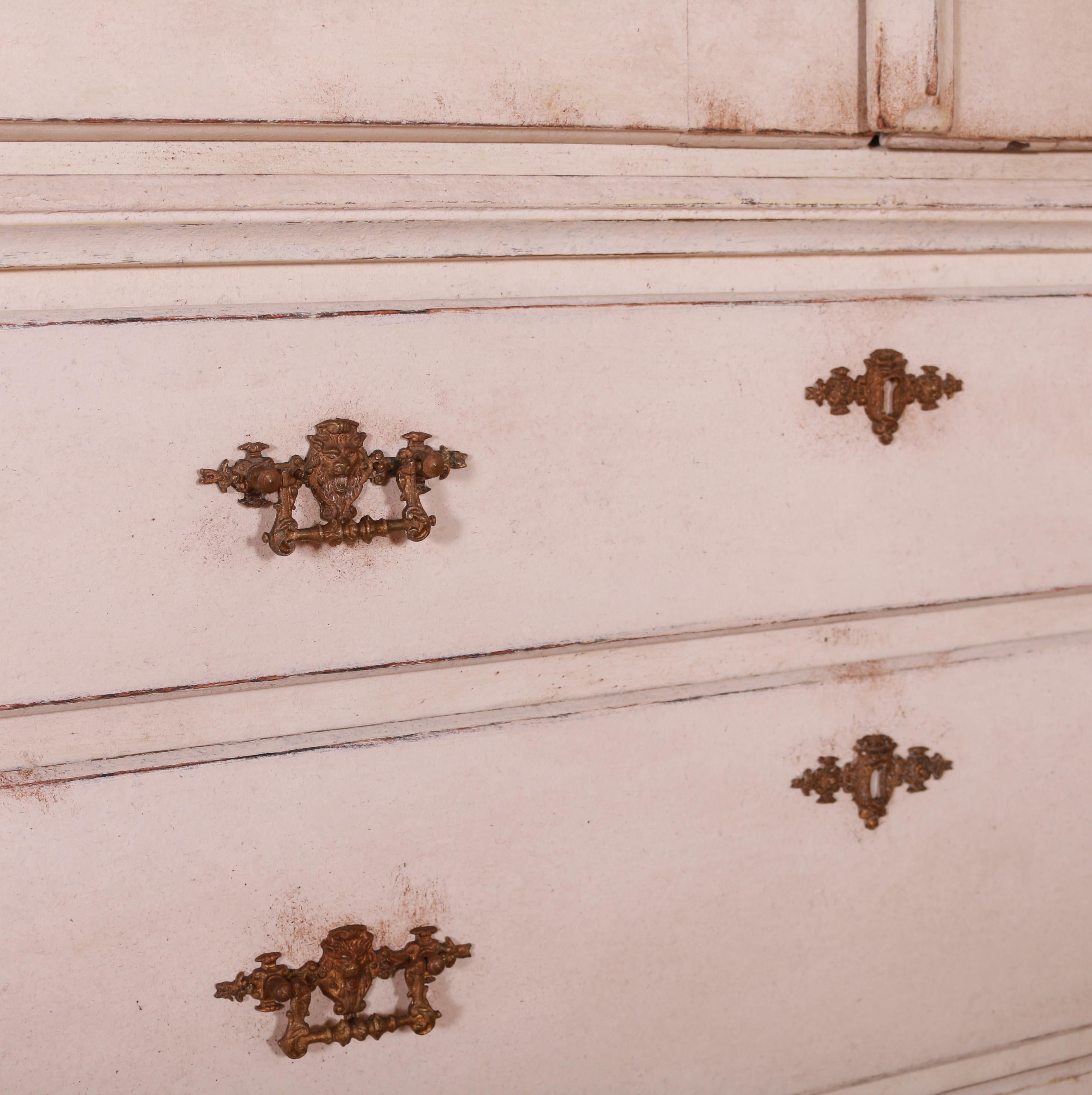 18th Century and Earlier Swedish Painted Linen Cupboard