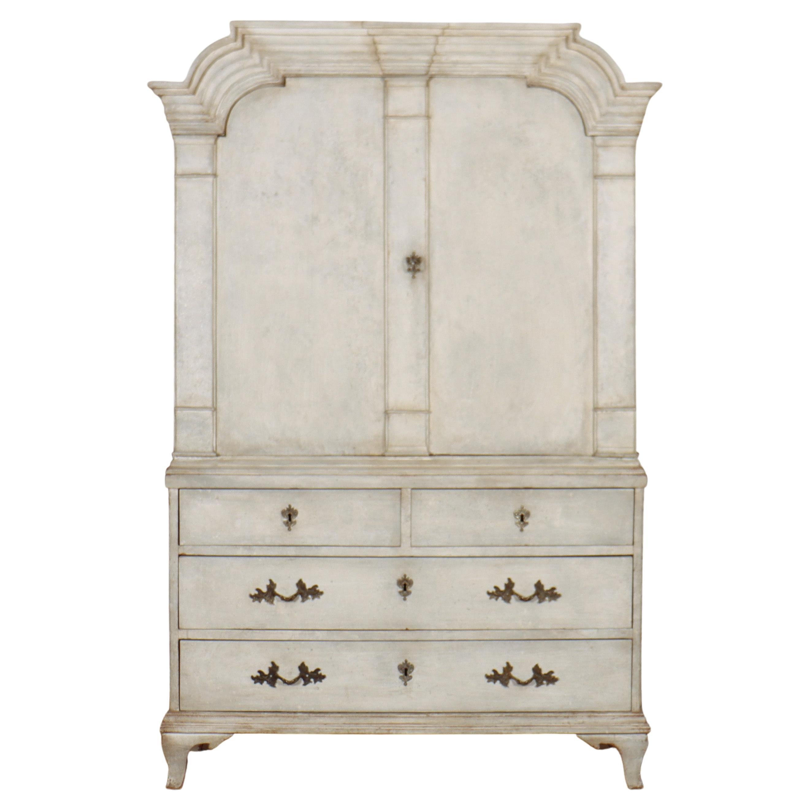 Swedish Painted Linen Cupboard