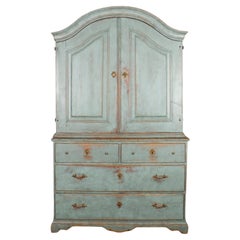 Antique Swedish Painted Linen Cupboard