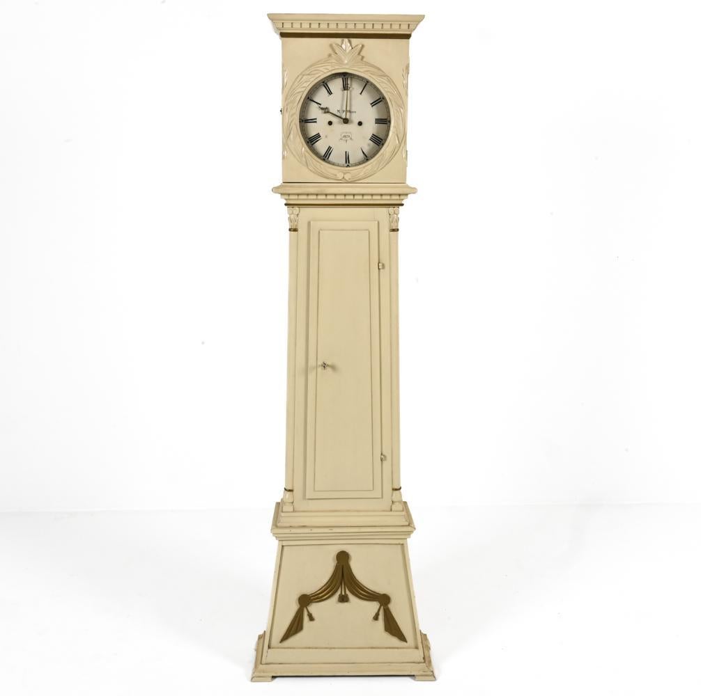 Swedish Painted Longcase Clock For Sale 8