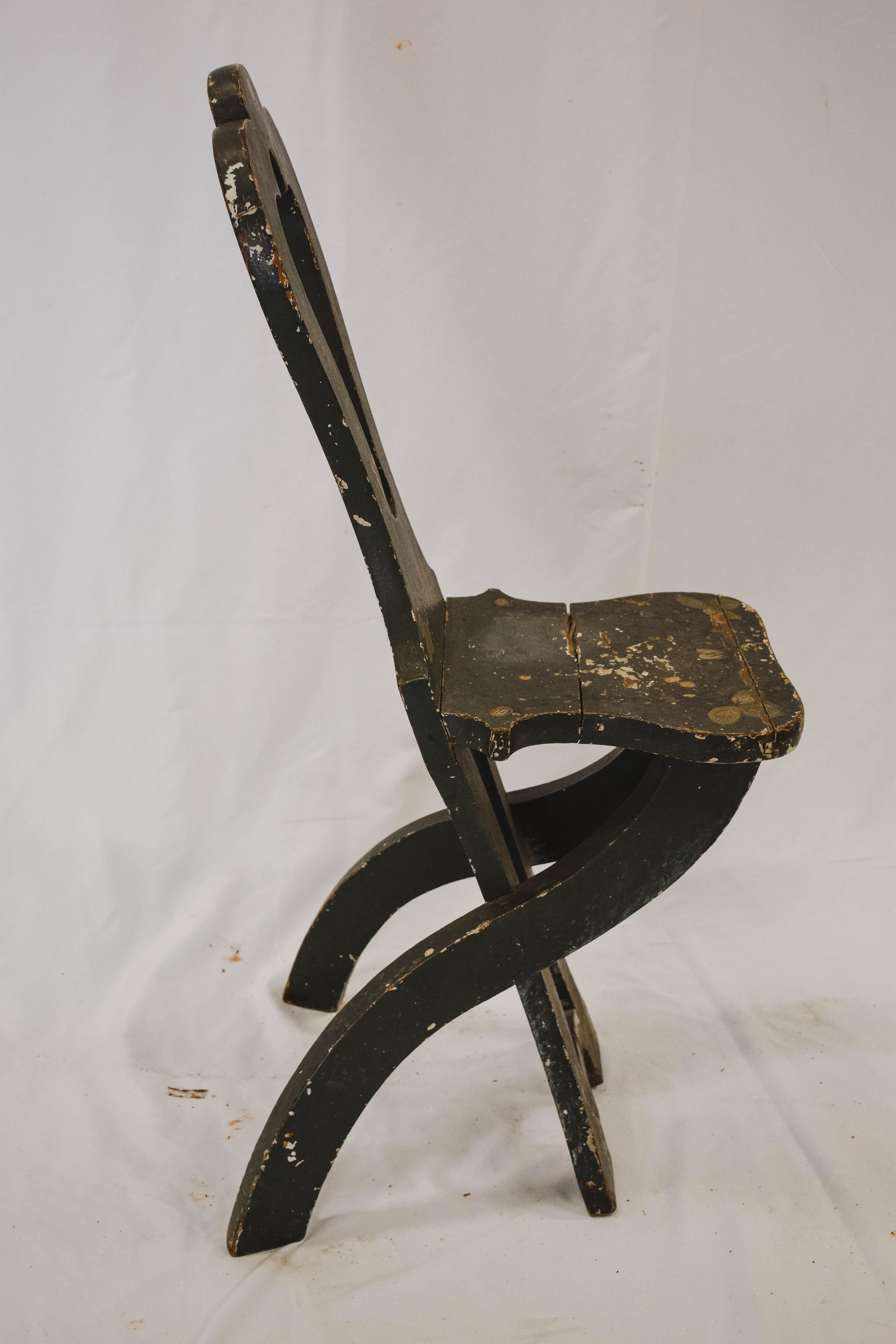 Swedish Painted Milking Chair 7