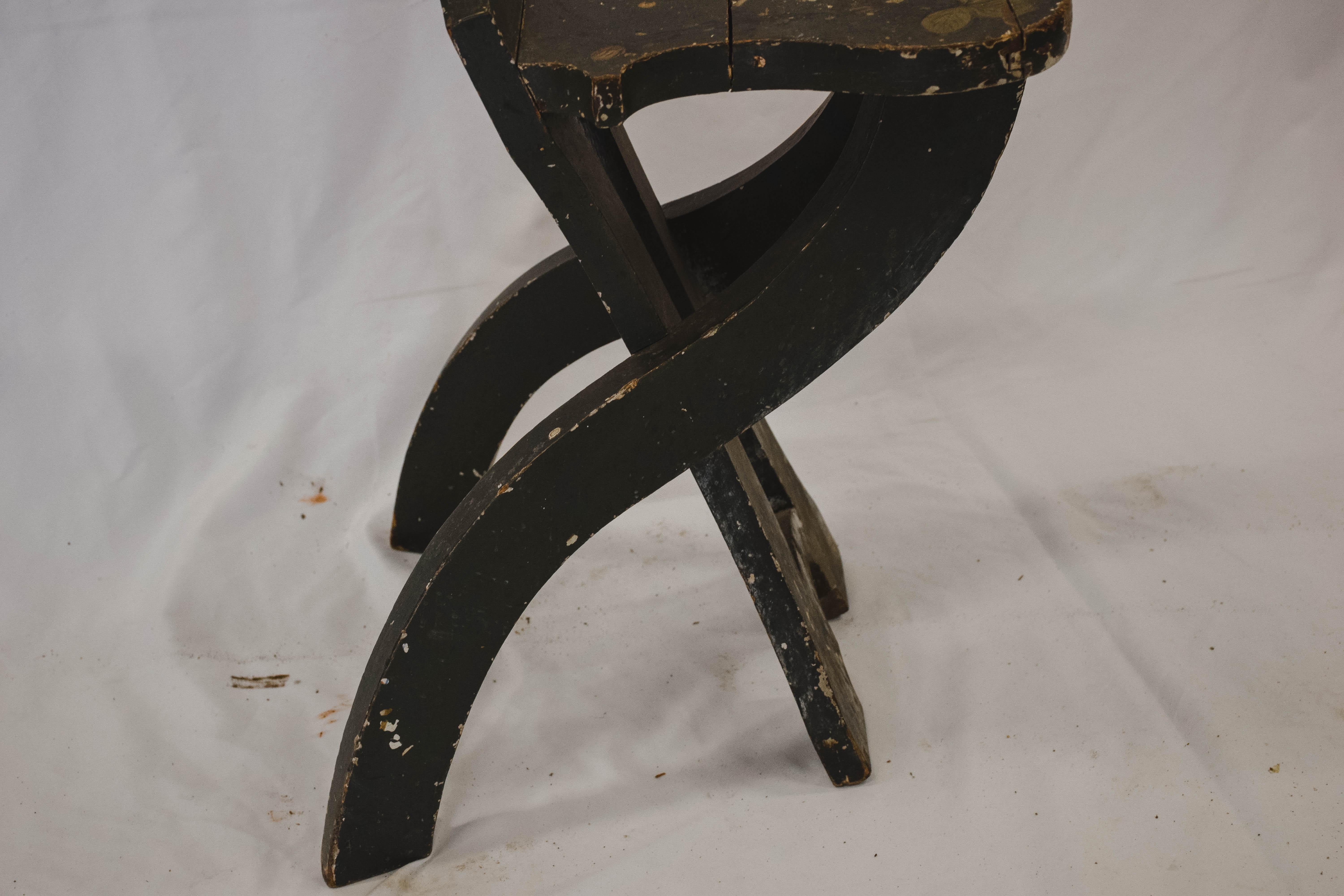 Swedish Painted Milking Chair 9