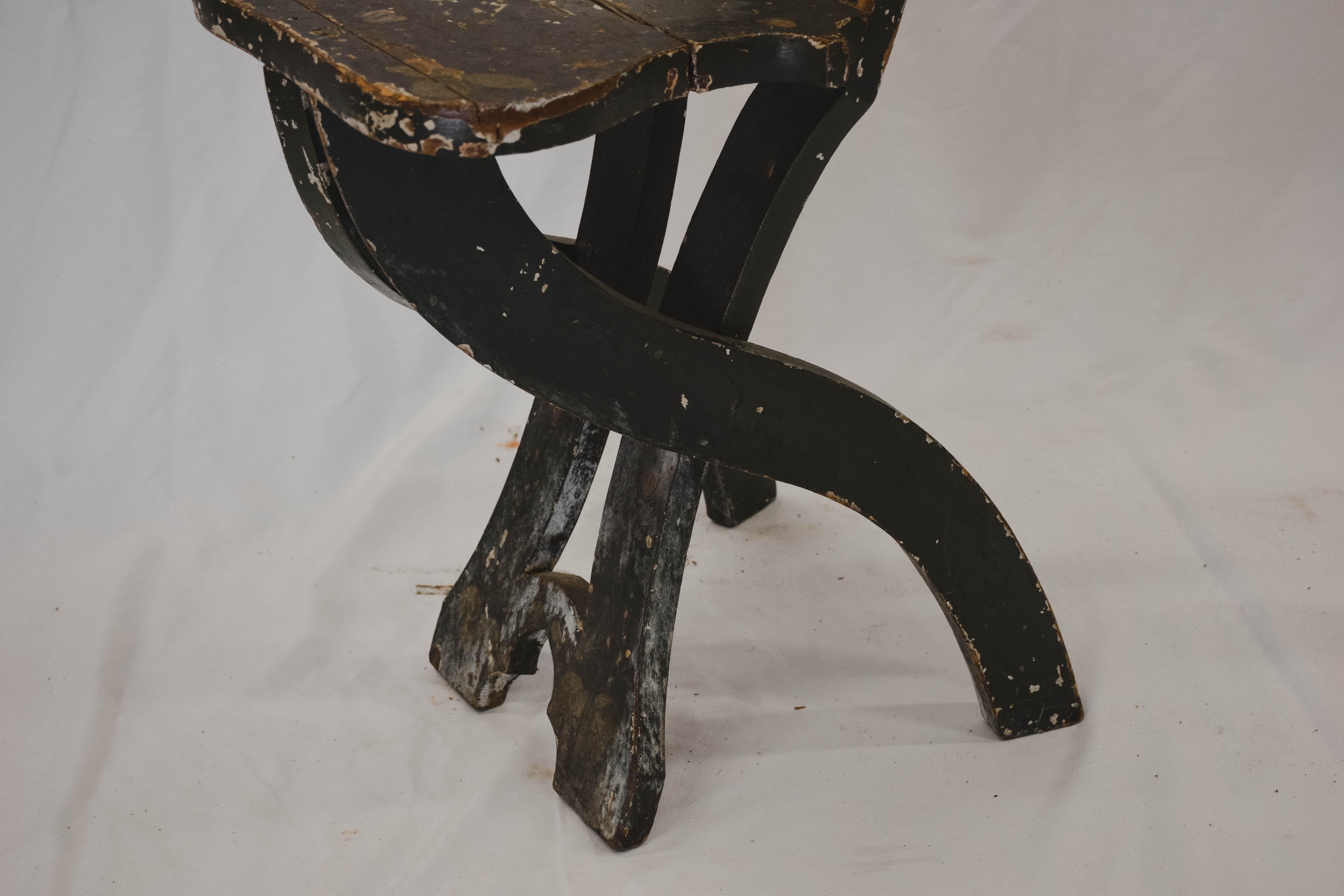 Swedish Painted Milking Chair 1