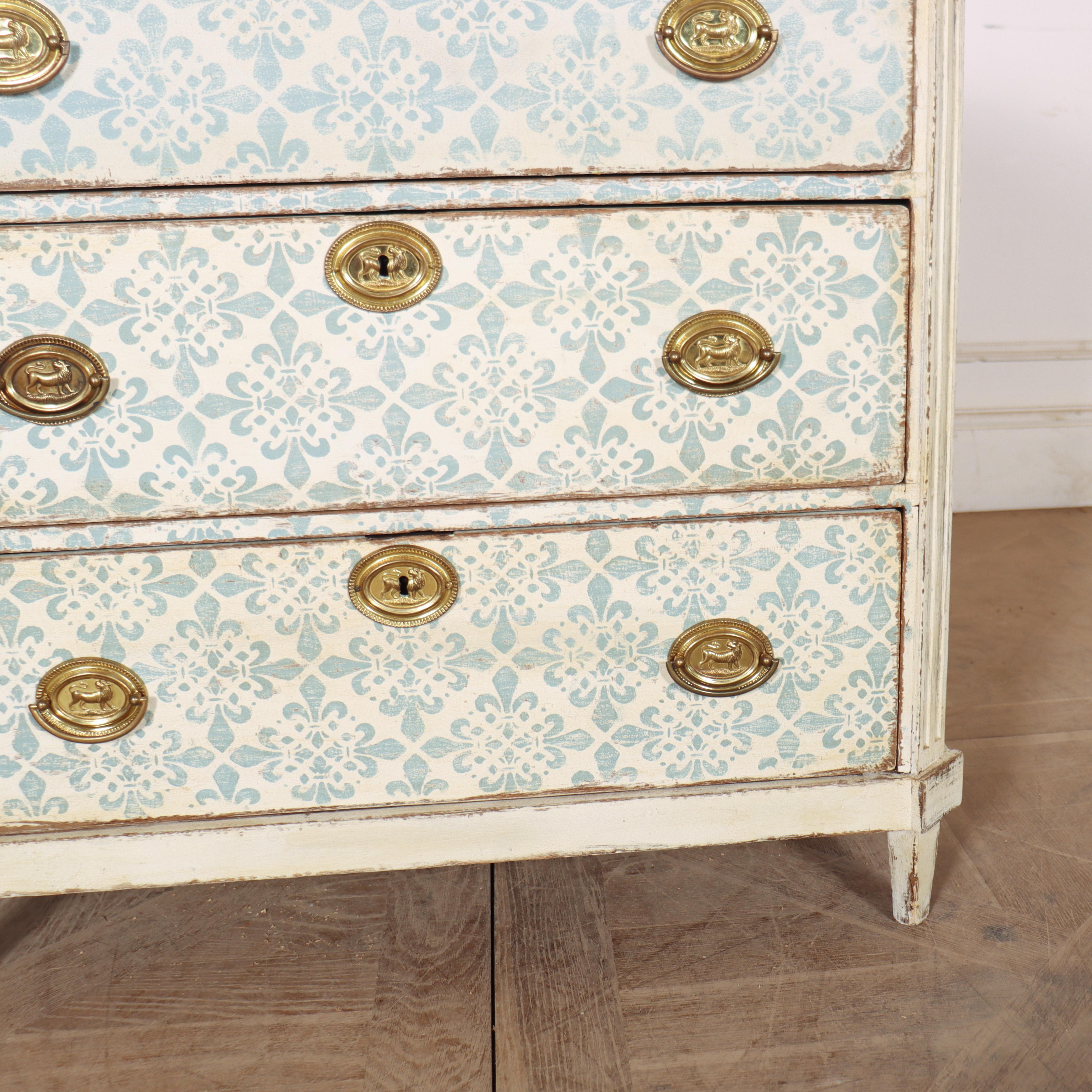 19th Century Swedish Painted Oak Commode For Sale
