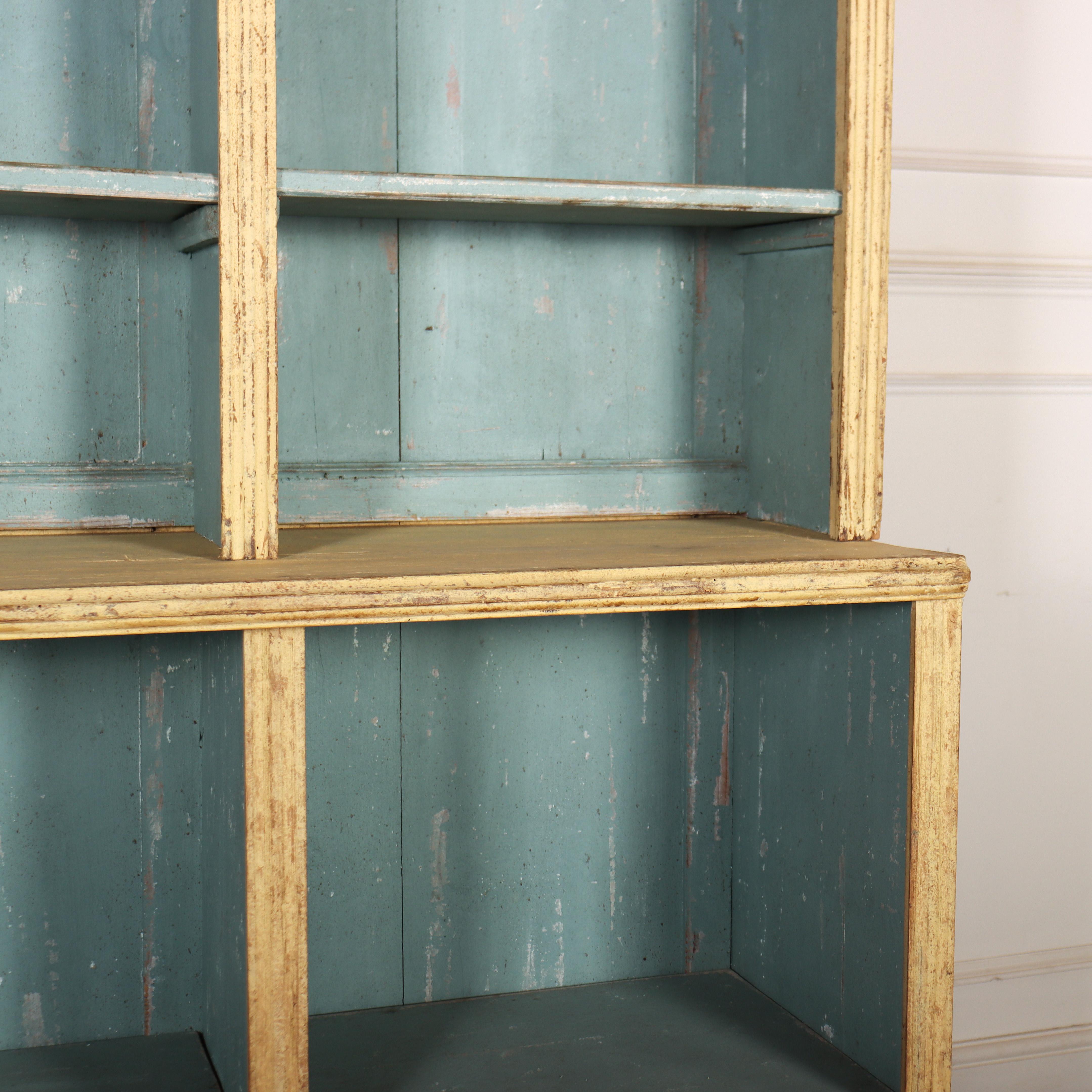 19th Century Swedish Painted Open Bookcase
