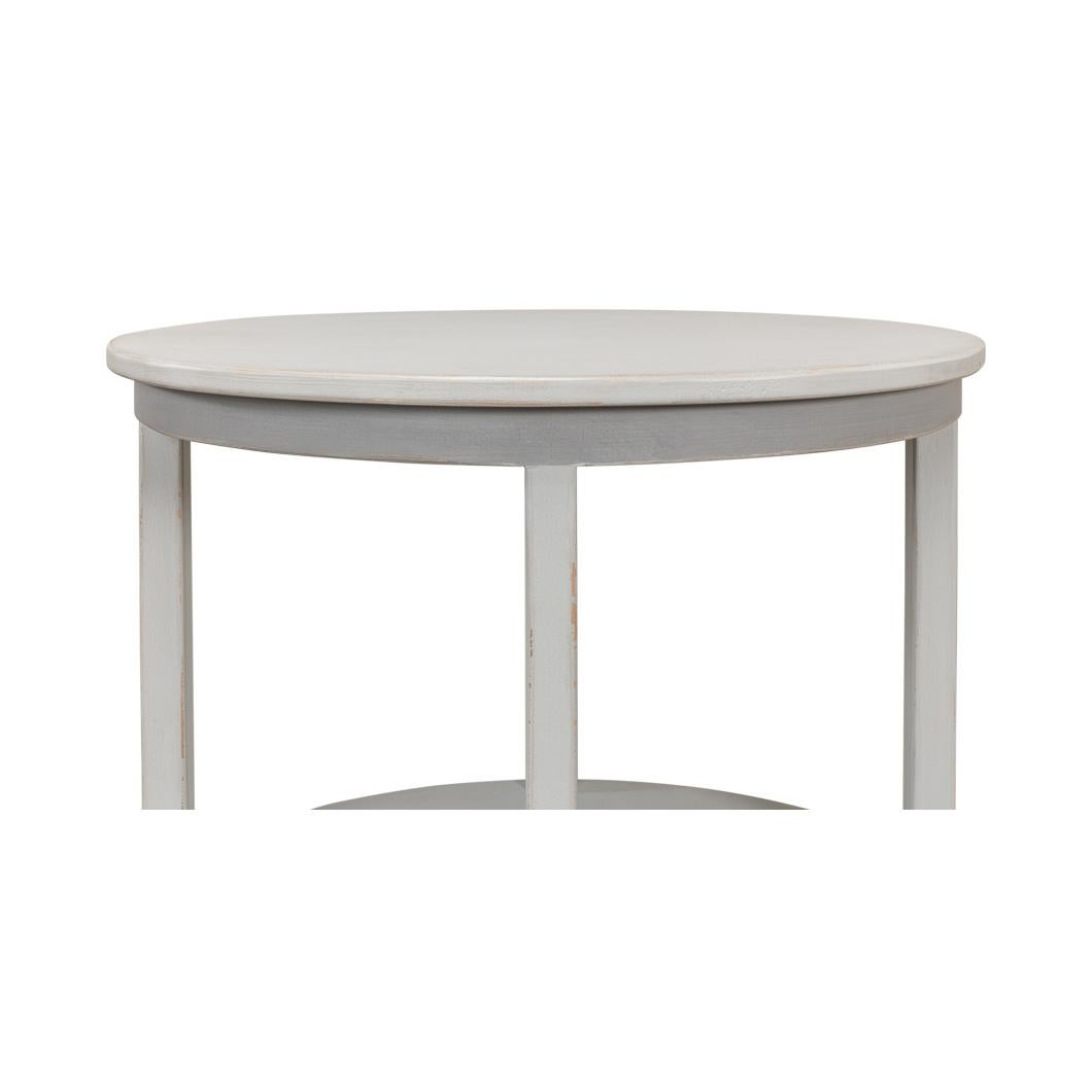 Wood Swedish Painted Oval Side Table For Sale