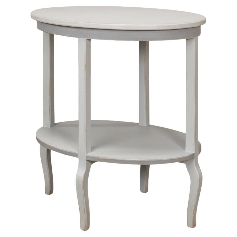 Swedish Painted Oval Side Table For Sale
