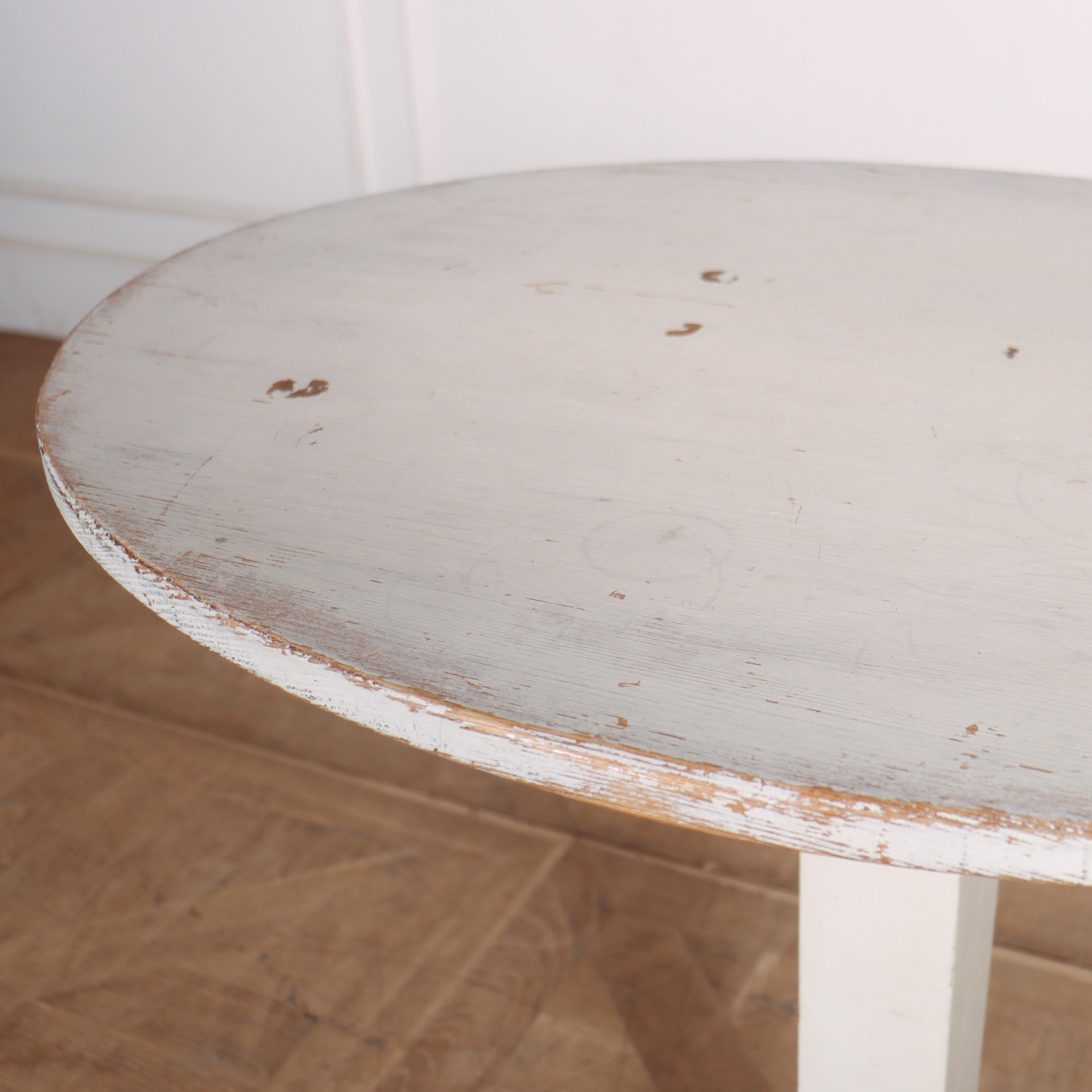 Pine Swedish Painted Pedestal Table For Sale