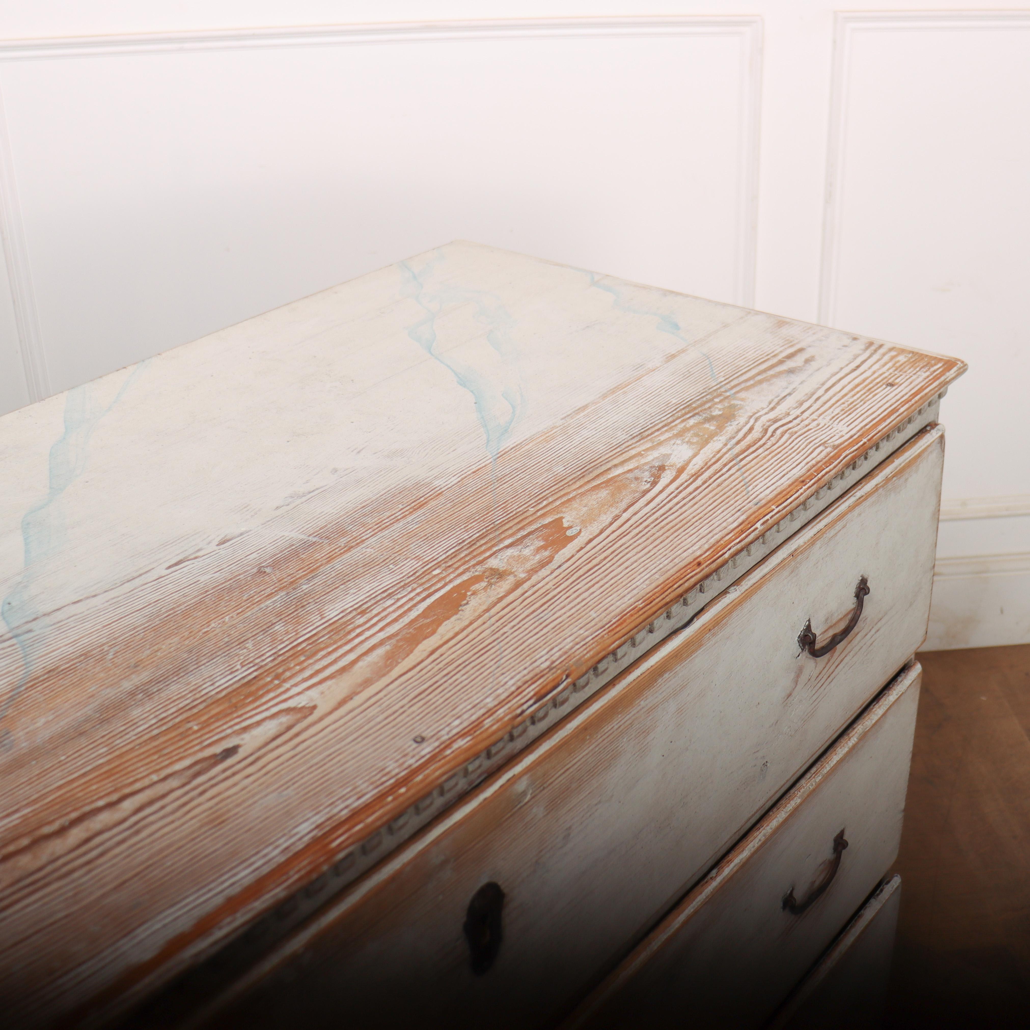 Swedish Painted Pine Commode For Sale 8