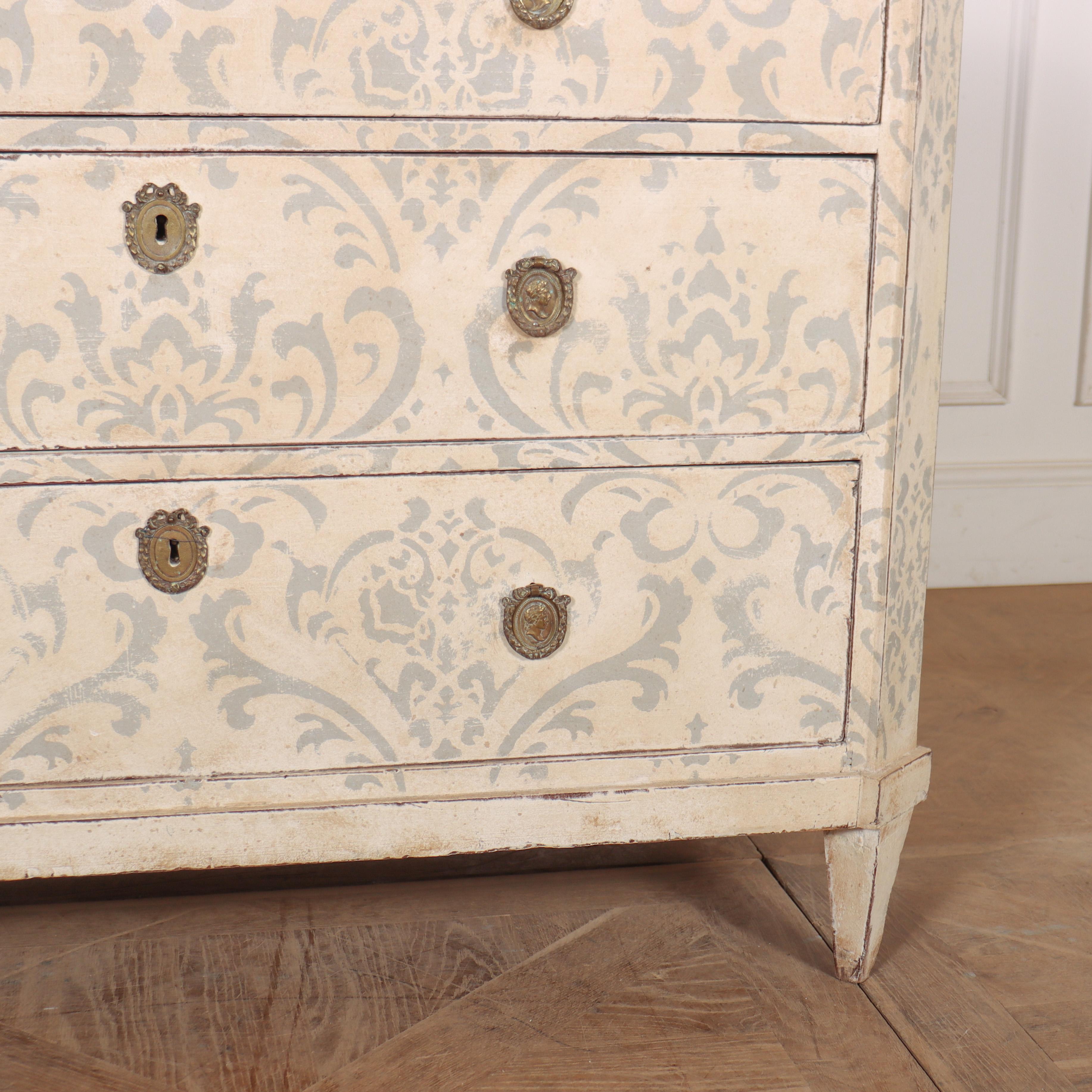 19th Century Swedish Painted Pine Commode For Sale